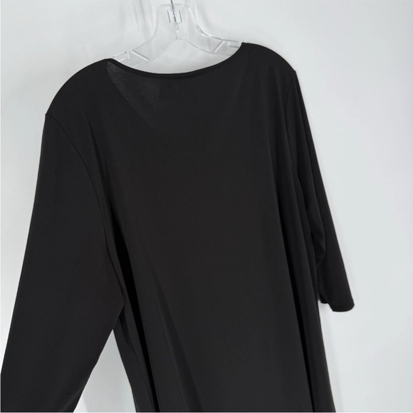 Chicos Tunic Size 3 Black Stretch Jersey Knit Lagenlook Womens XL - Picture 6 of 12